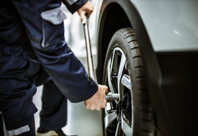New tire mounted and installed on a vehicle in Central Minnesota